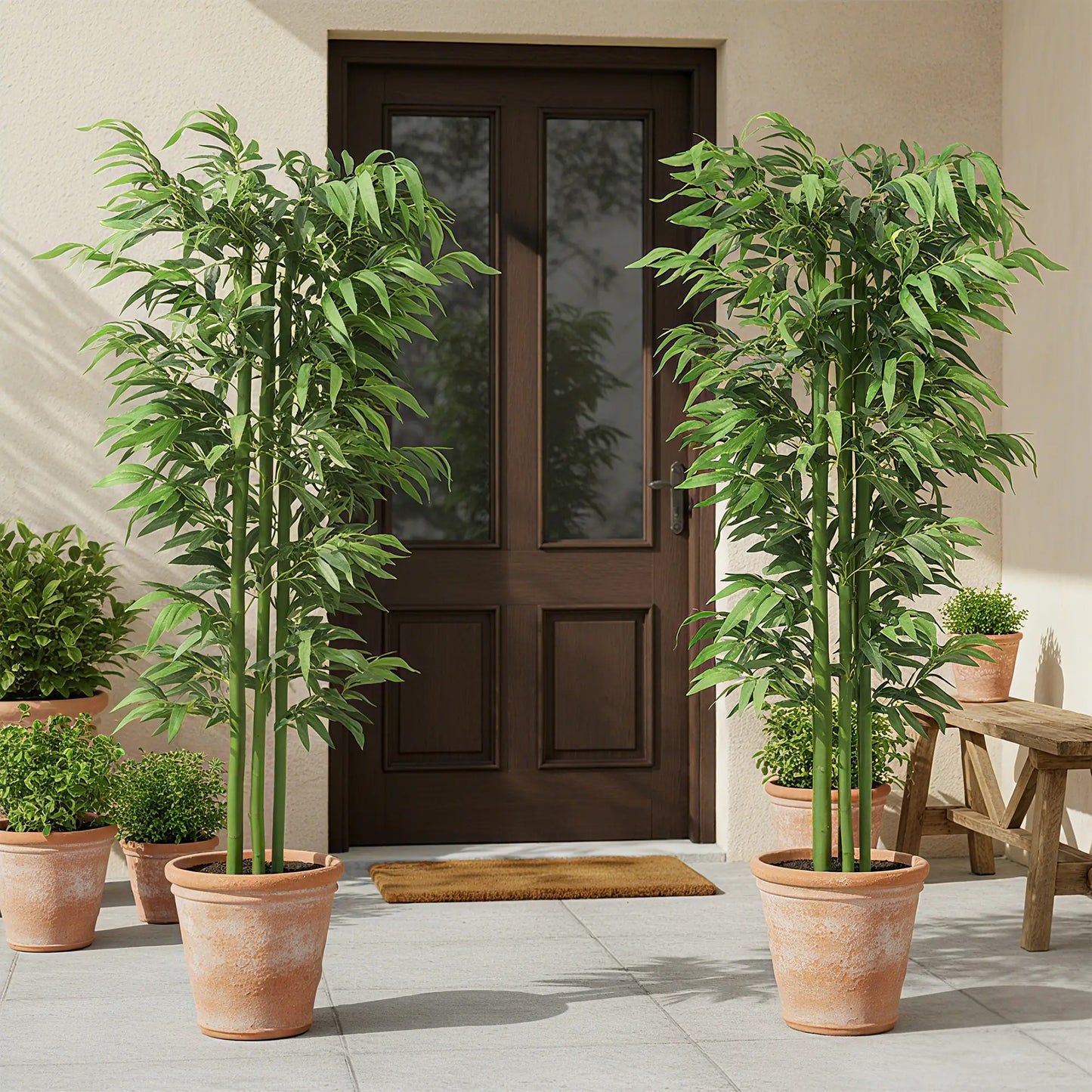 6FT Artificial Bamboo Trees Set of 2, Fake Plants with Nursery Pot Artificial Trees at Gallery Canada