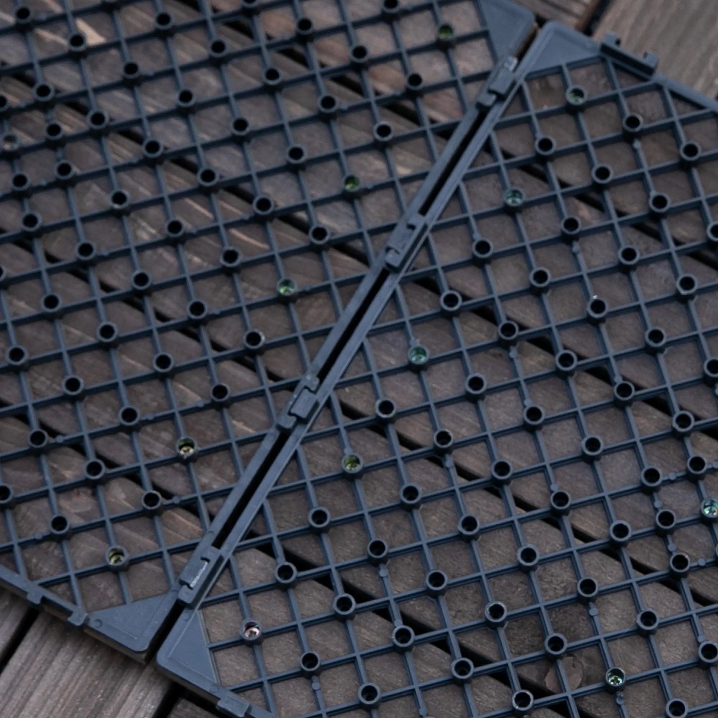 27 Pcs Wood Interlocking Deck Tiles, 12 x 12in, Black Deck Tiles at Gallery Canada
