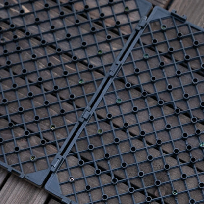 27 Pcs Wood Interlocking Deck Tiles, 12 x 12in, Black Deck Tiles at Gallery Canada