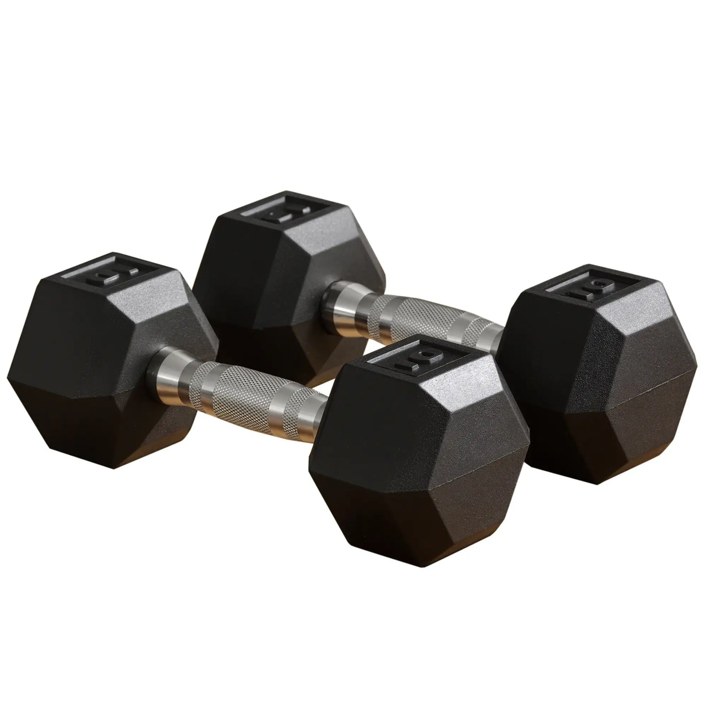 Rubber Dumbbells, 20lbs Total, 10lbs Each, Home Gym, Black Dumbbells & Barbells Black at Gallery Canada