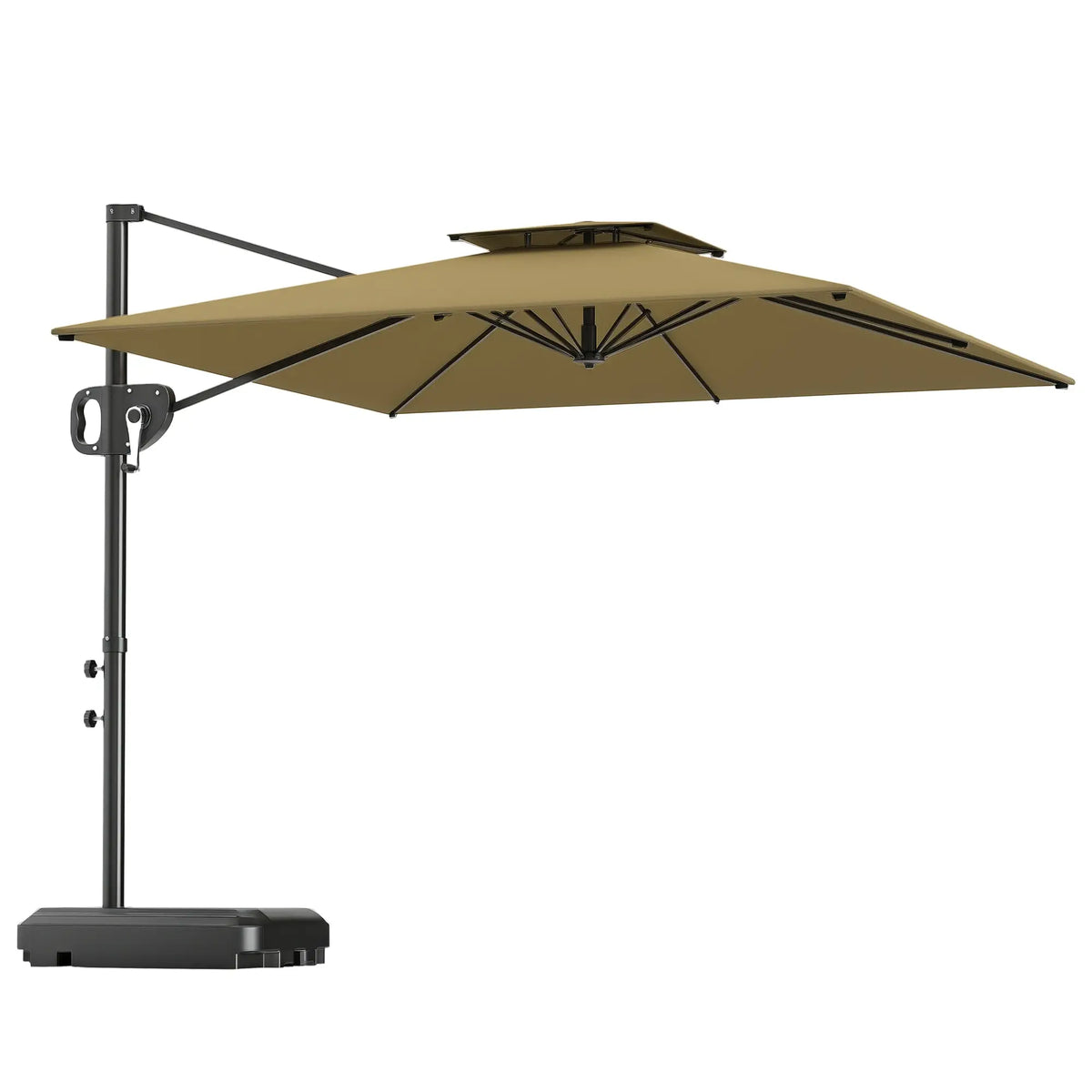Square Cantilever Patio Umbrella, Double Top, 8' x 9', Khaki Offset Cantilever Umbrellas at Gallery Canada