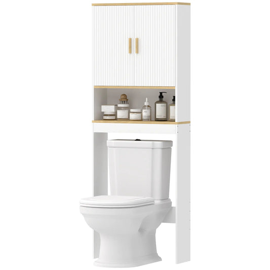 Adjustable Over Toilet Storage Shelf, White Oak, 24 Inch, White Over The Toilet Storage White, Oak at Gallery Canada