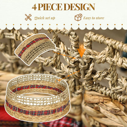 23 Inch Rustic Christmas Tree Skirt, Water Hyacinth Collar, Natural Christmas Trees at Gallery Canada