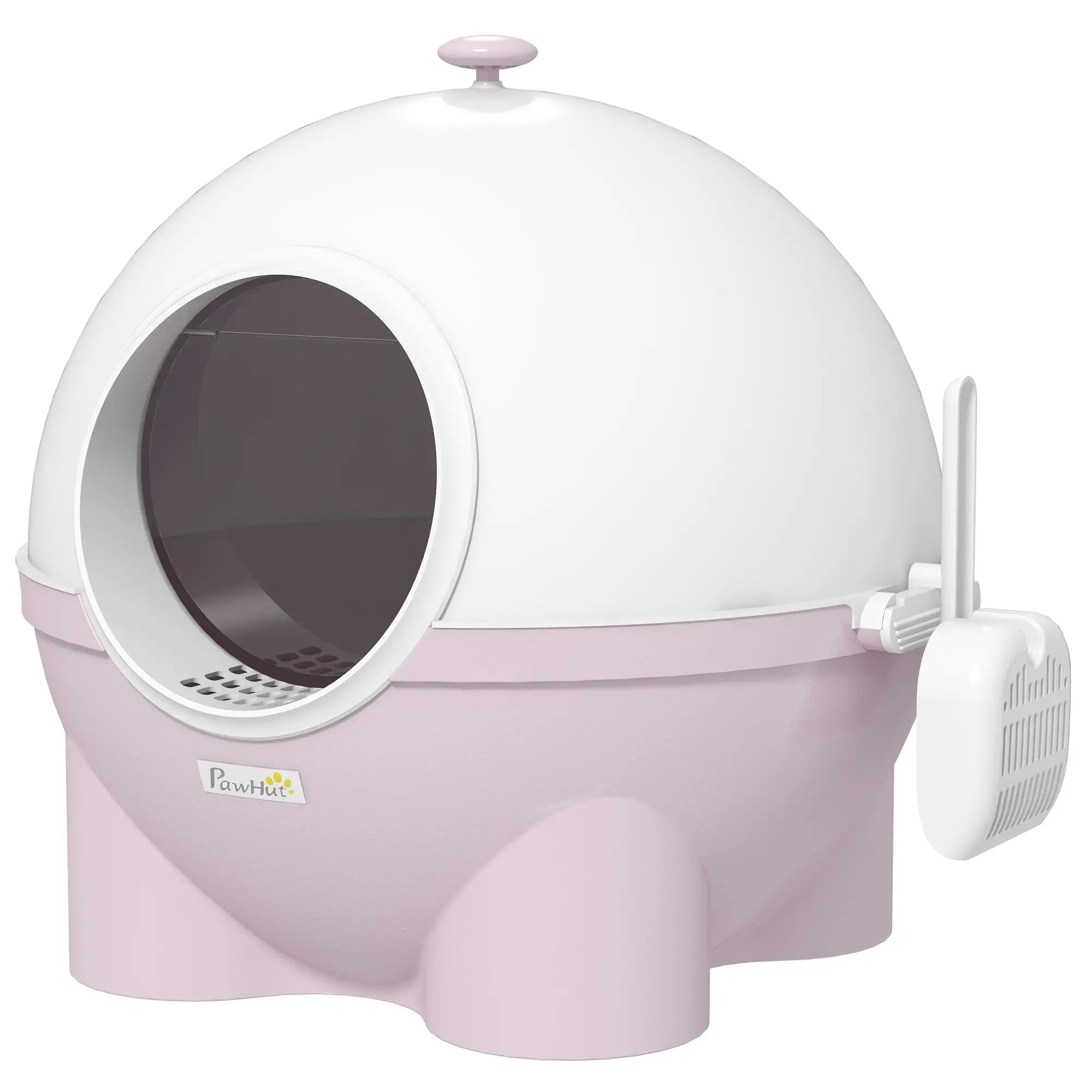 Enclosed Cat Litter Box, Large, with Lid, Scoop, Leak Proof Pedal, Pink Cat Litter Box Enclosures at Gallery Canada