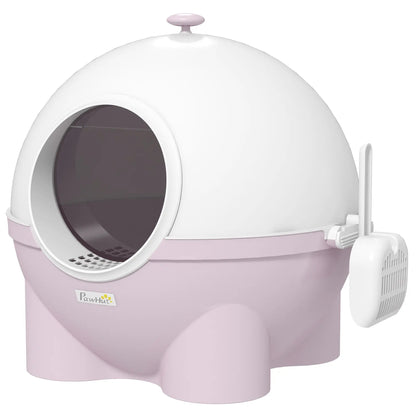 Enclosed Cat Litter Box, Large, with Lid, Scoop, Leak Proof Pedal, Pink Cat Litter Box Enclosures at Gallery Canada