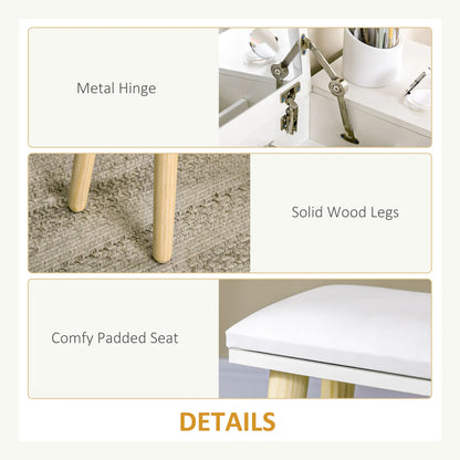 Dressing Table Set with Mirror, Stool, 2 Drawers, White Dressing & Vanity Tables at Gallery Canada