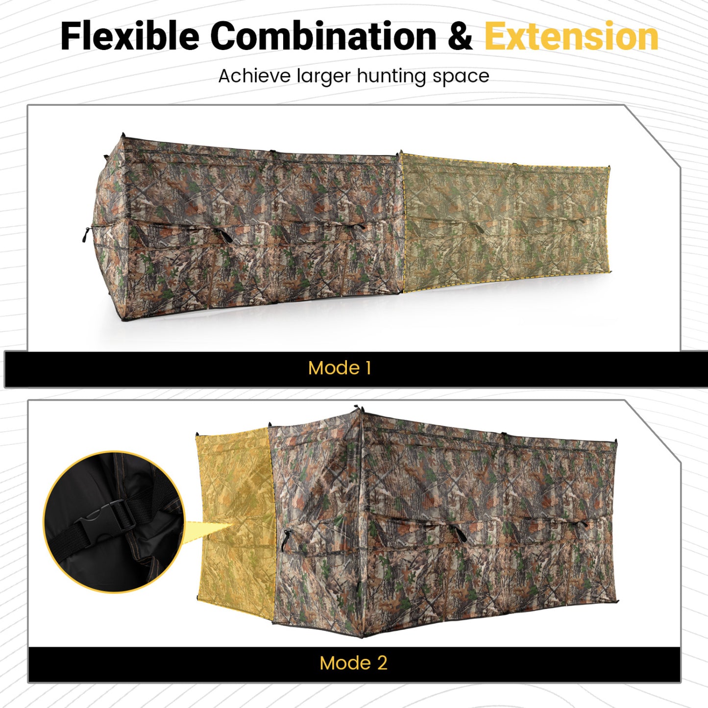 See-Through Hunting Blind Panel with Dog Door Pop up Waterflow Blind for 1-3 People, Camouflage Tents at Gallery Canada