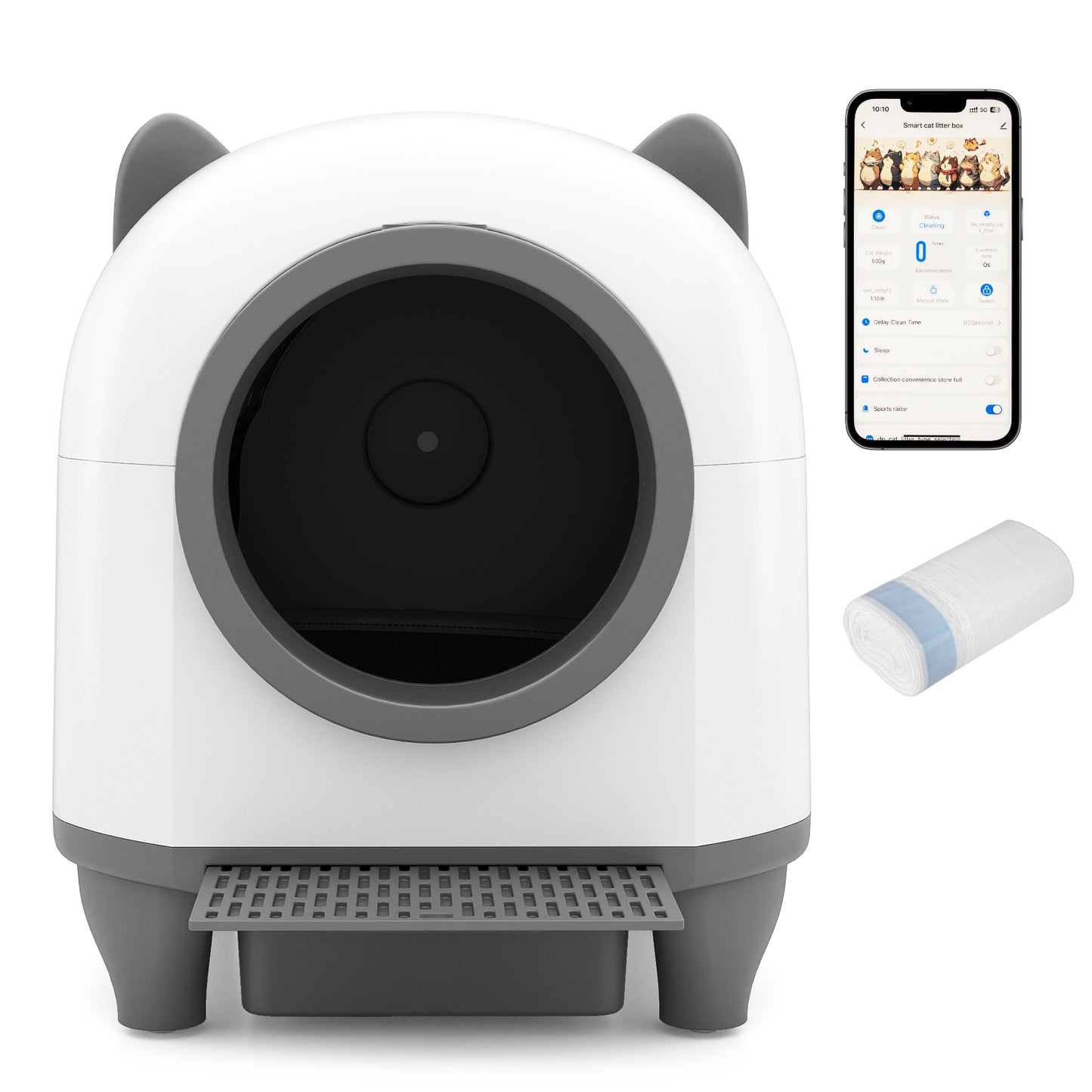 Self-Cleaning Litter Box for Multi-Cat & Senior Cats Home, White Cat Supplies at Gallery Canada