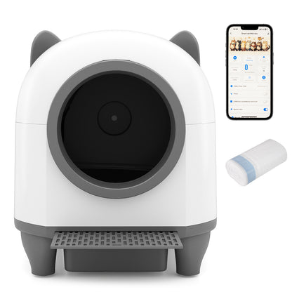 Self-Cleaning Litter Box for Multi-Cat & Senior Cats Home, White Cat Supplies at Gallery Canada
