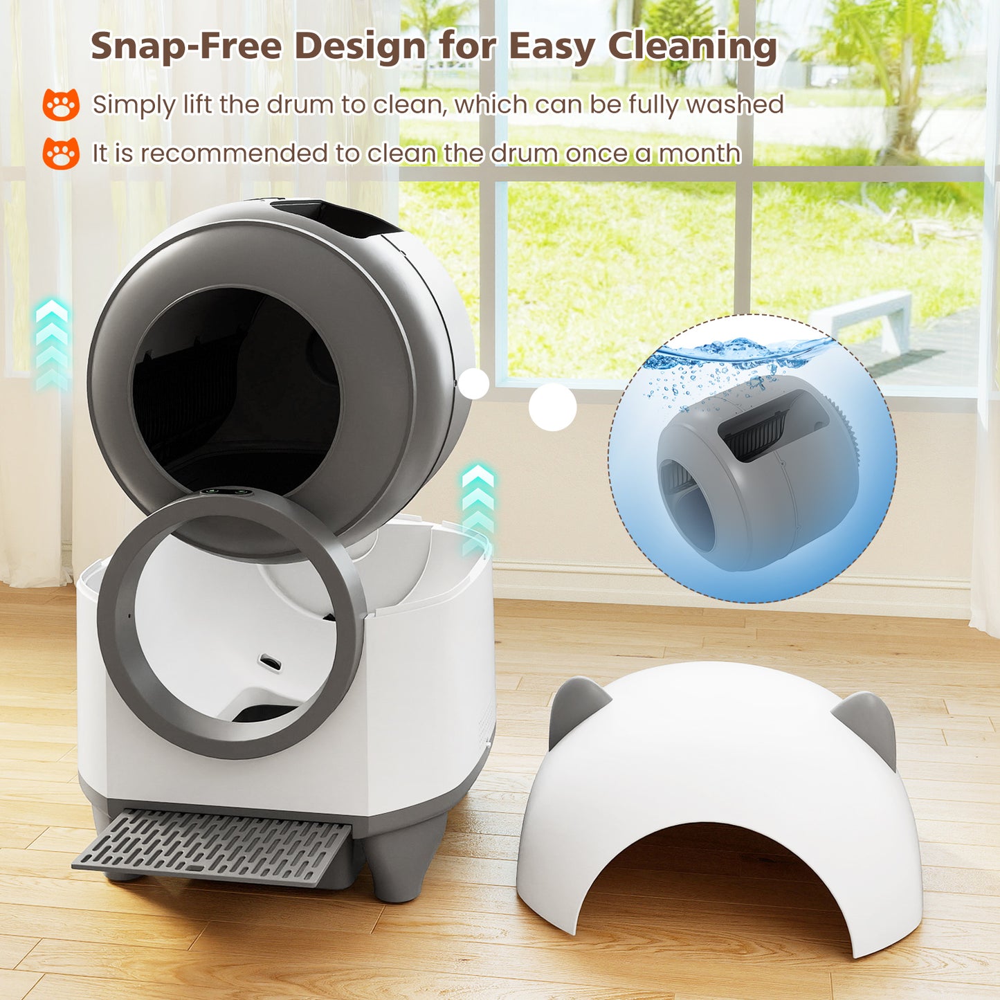 Self-Cleaning Litter Box for Multi-Cat & Senior Cats Home, White Cat Supplies at Gallery Canada