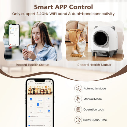 Self-Cleaning Litter Box for Multi-Cat & Senior Cats Home, White Cat Supplies at Gallery Canada