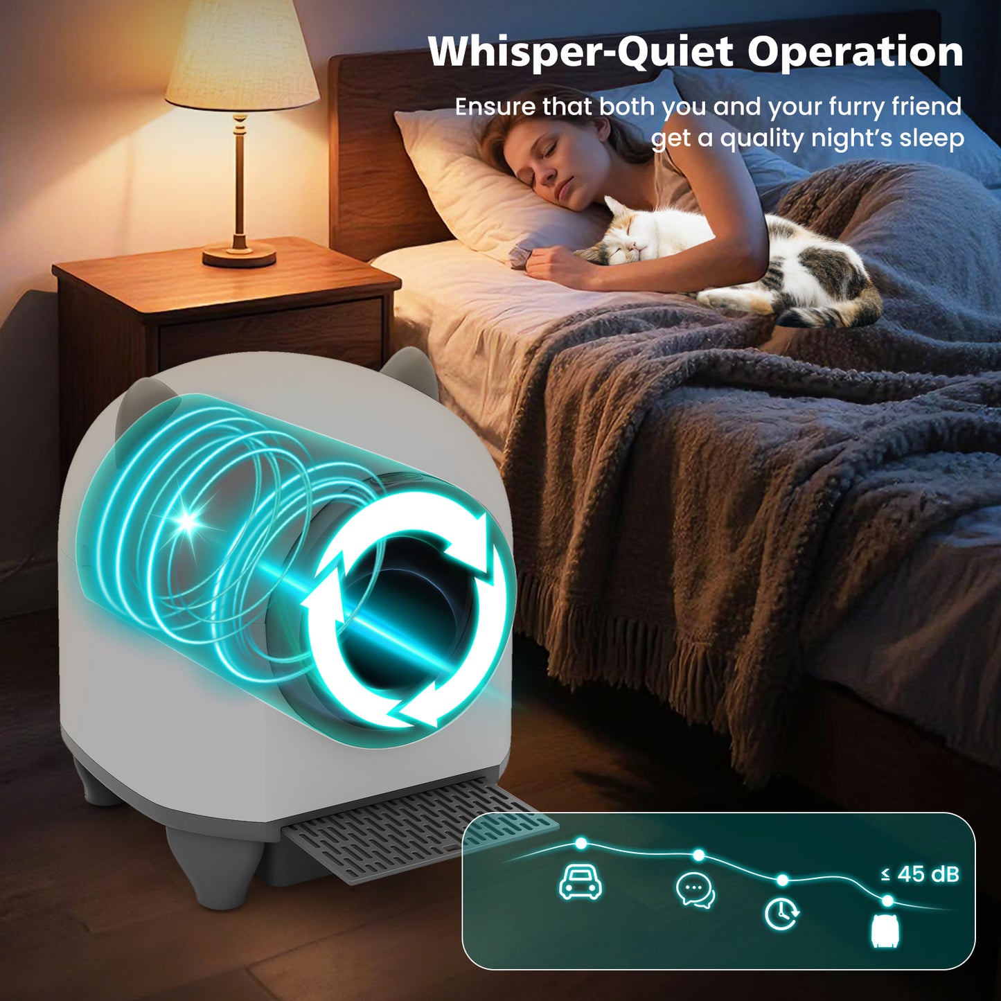 Self-Cleaning Litter Box for Multi-Cat & Senior Cats Home, White Cat Supplies at Gallery Canada