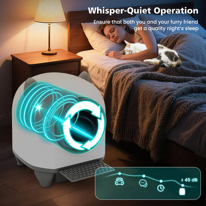 Self-Cleaning Litter Box for Multi-Cat & Senior Cats Home, White Cat Supplies at Gallery Canada