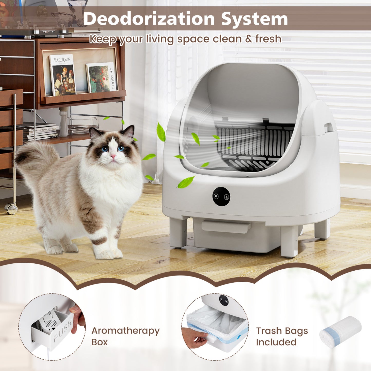 Self-Cleaning Open-Top Cat Litter Box for Multi-Cat and Senior Cats Home Cat Supplies at Gallery Canada