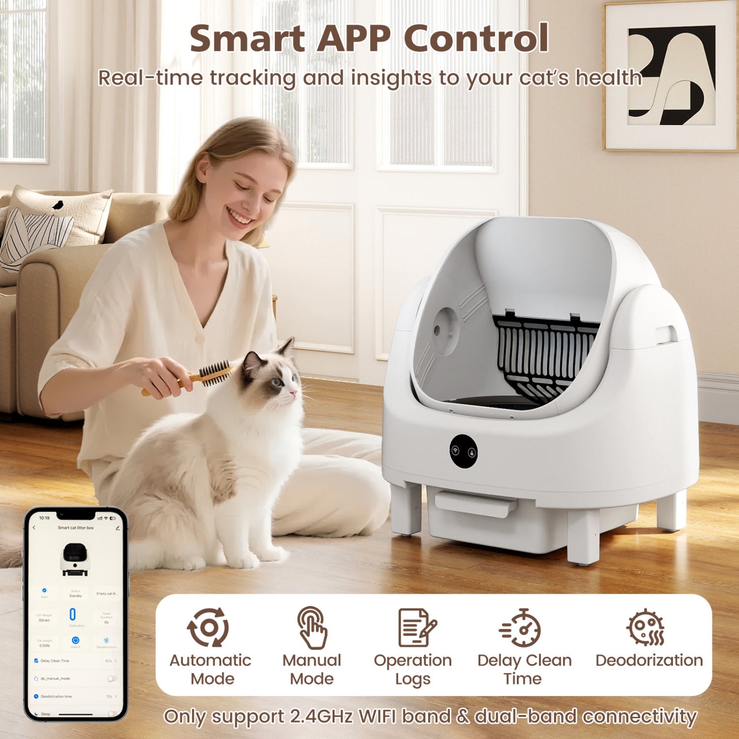 Self-Cleaning Open-Top Cat Litter Box for Multi-Cat and Senior Cats Home Cat Supplies at Gallery Canada