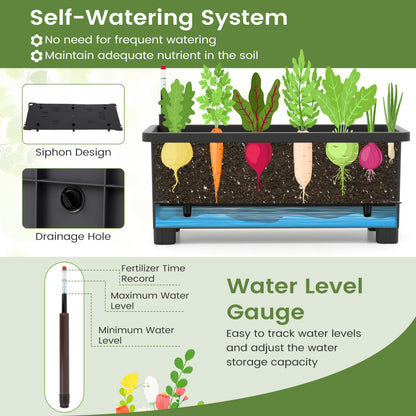 Self-Watering Raised Garden Bed, Elevated Planter With Climbing Trellis, Black Raised Garden Beds at Gallery Canada