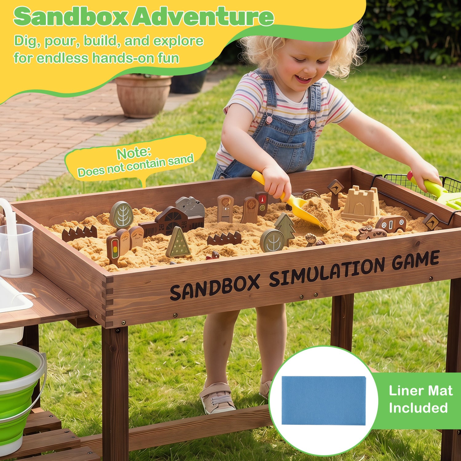 Sensory Table with Water Pump & Sink and 33 Sand Toys for Toddlers Play Kitchen Sets at Gallery Canada