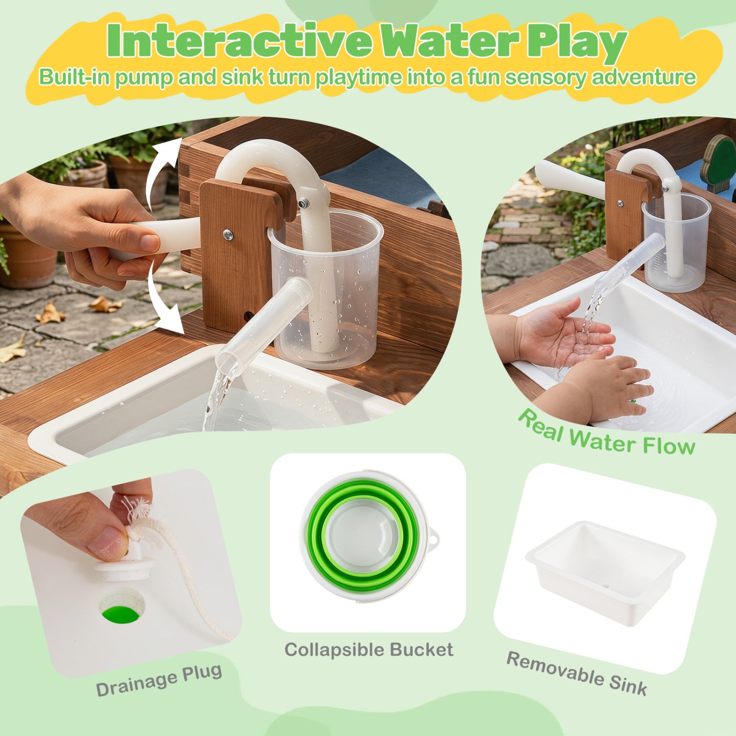Sensory Table with Water Pump & Sink and 33 Sand Toys for Toddlers Play Kitchen Sets at Gallery Canada