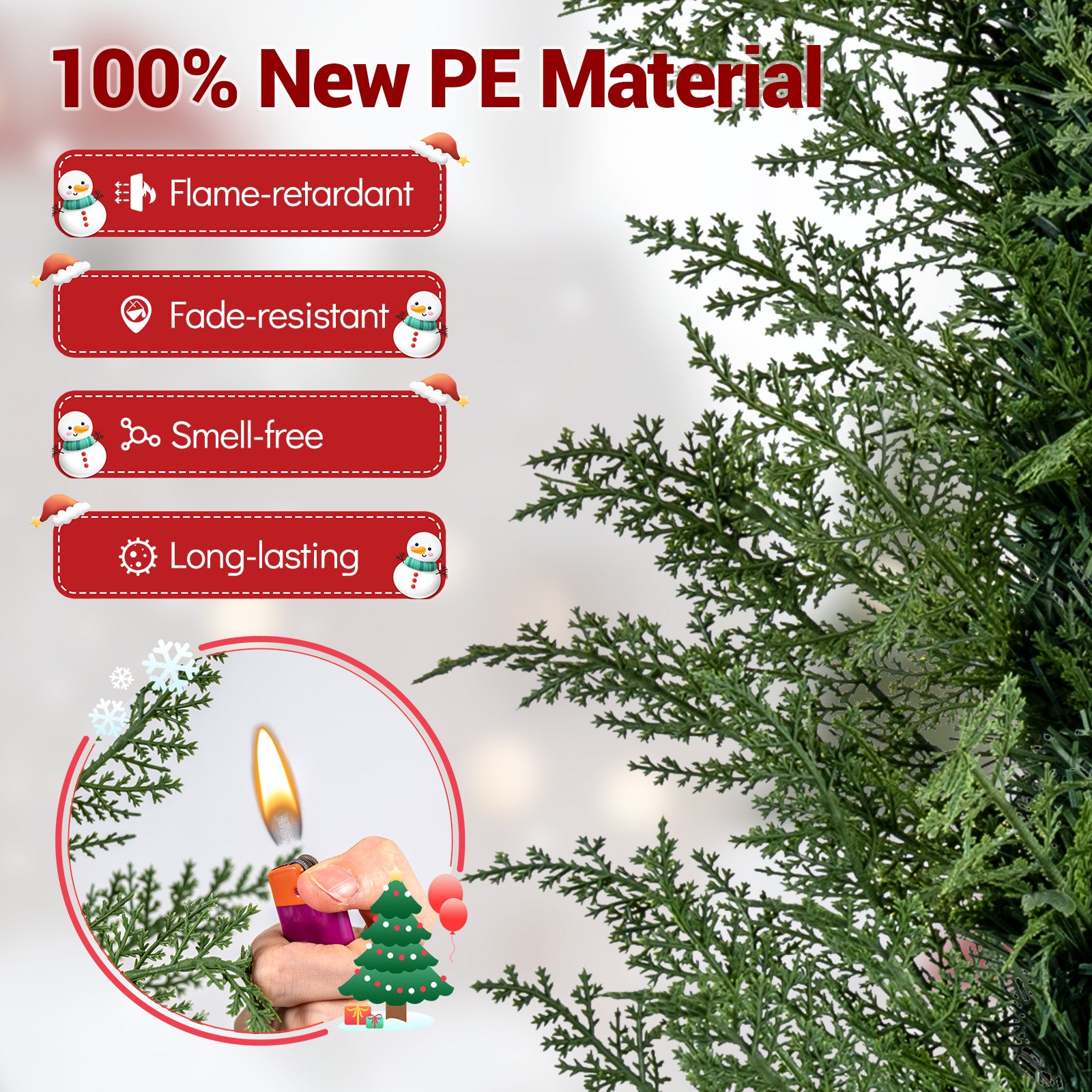 Set of 1/2 4 FT Artificial Christmas Tree Potted Xmas Tree with 100 Branch Tips and Retro Base-Set of 2 Christmas Tree at Gallery Canada