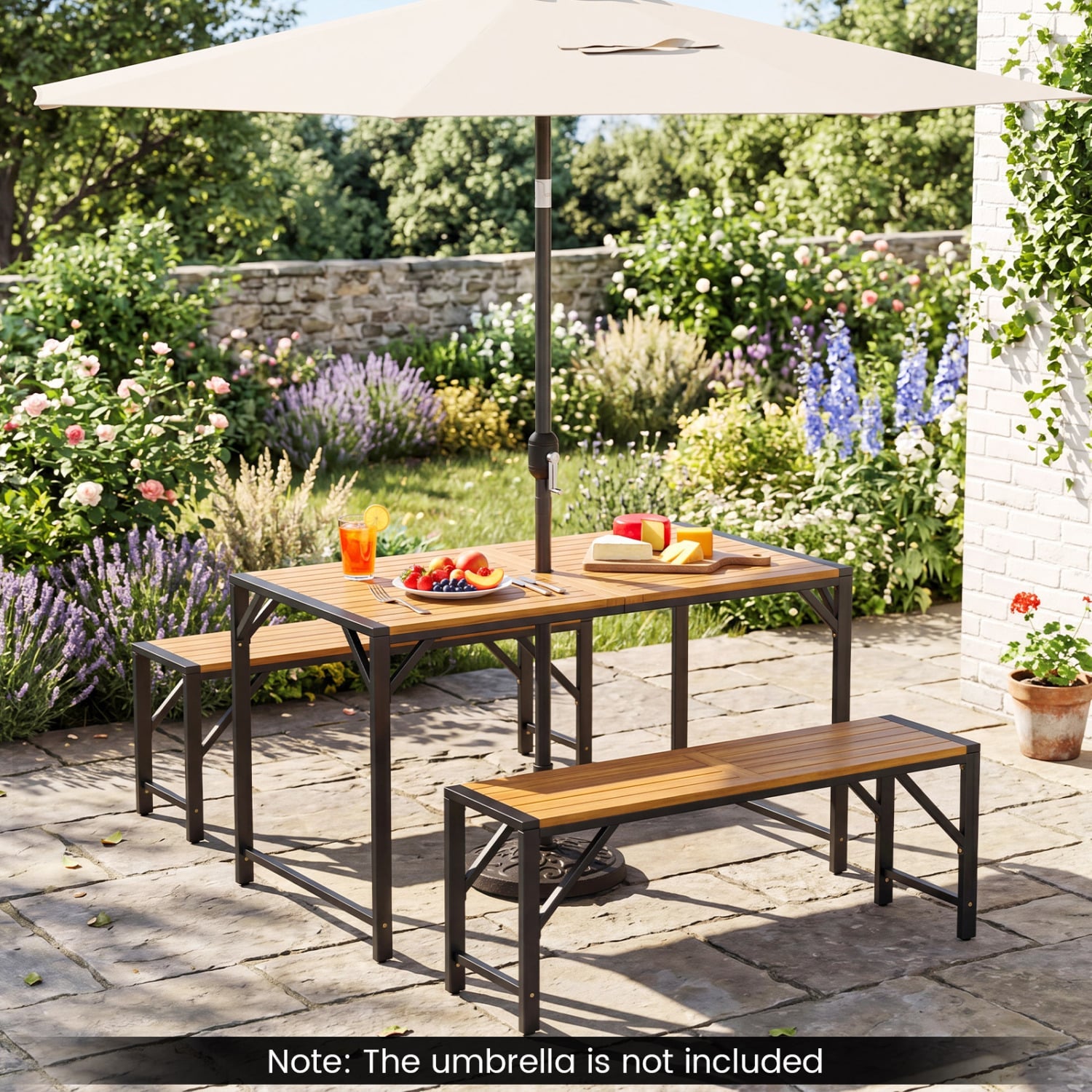 Acacia Wood Outdoor Bench 47.5