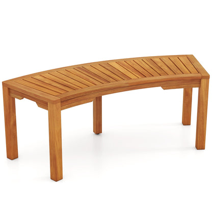 Outdoor Acacia Wood Garden Bench, 2-Person, Natural Outdoor Benches Natural at Gallery Canada