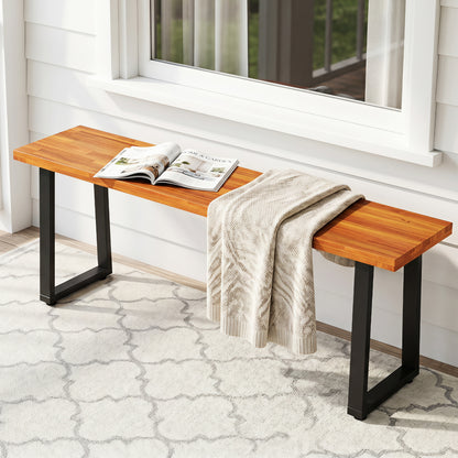 Wood Patio Bench, 47.5" Long Dining Bench