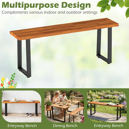 Wood Patio Bench, 47.5" Long Dining Bench