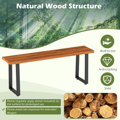 Wood Patio Bench, 47.5" Long Dining Bench