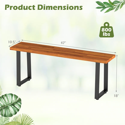 Wood Patio Bench, 47.5" Long Dining Bench