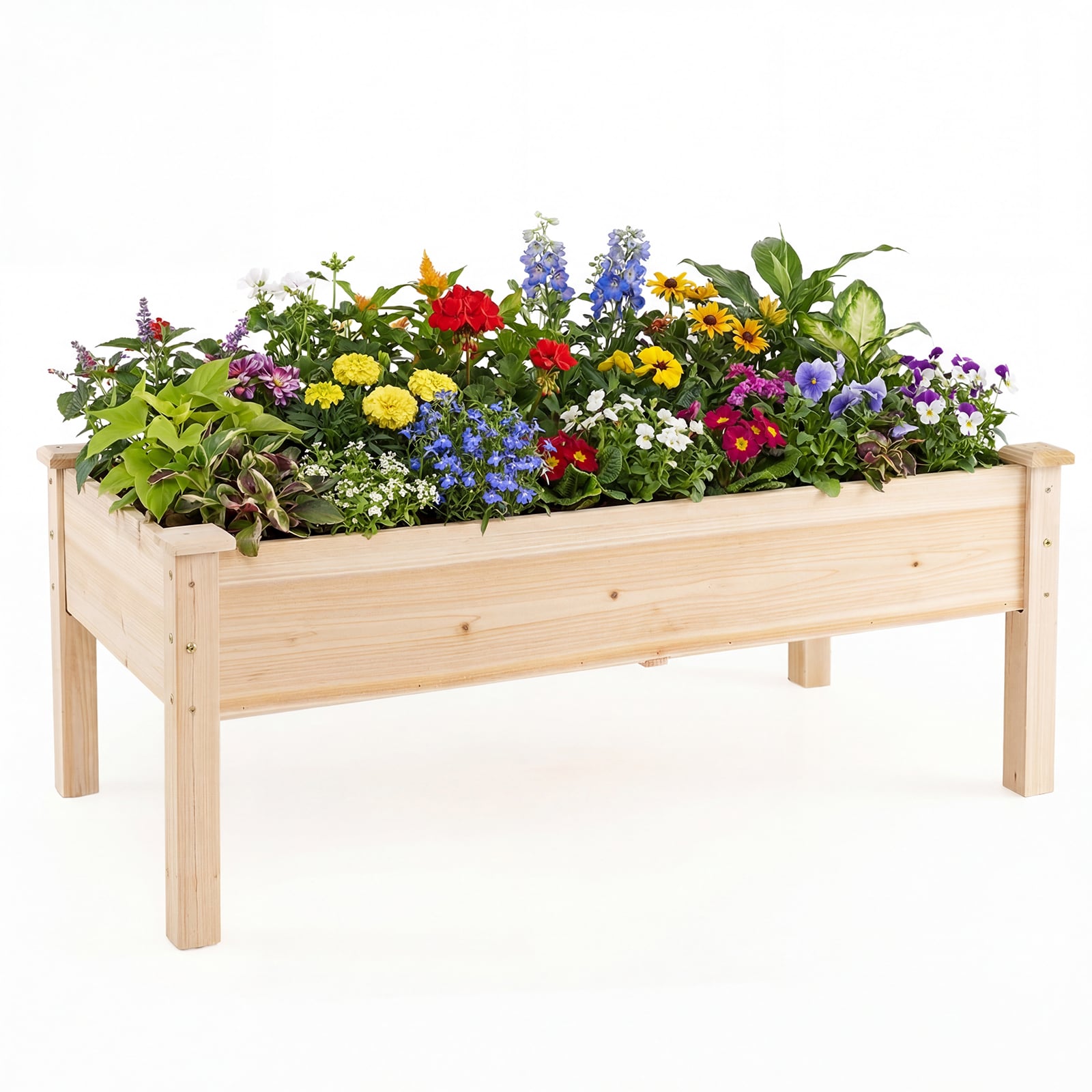 Wooden Raised Garden Bed With Legs, Natural Fir Wood, Elevated Planter Box, Natural Raised Garden Beds at Gallery Canada
