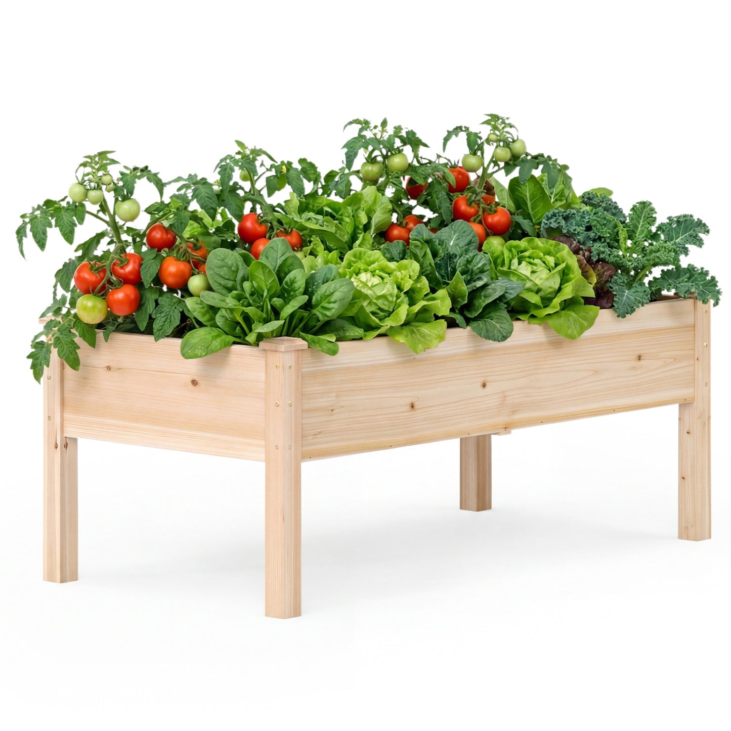 Wooden Raised Garden Bed With Legs, Natural Fir Wood, Elevated Planter Box, Natural Raised Garden Beds at Gallery Canada