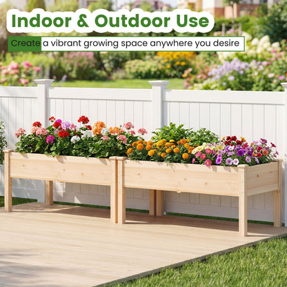 Wooden Raised Garden Bed With Legs, Natural Fir Wood, Elevated Planter Box, Natural Raised Garden Beds at Gallery Canada