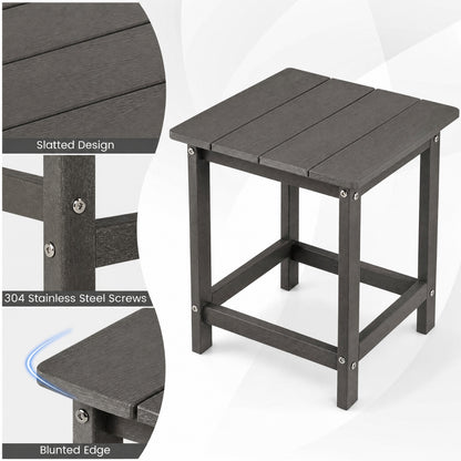 Set of 2 14" Square Adirondack Side Table, Gray Patio Coffee Tables at Gallery Canada