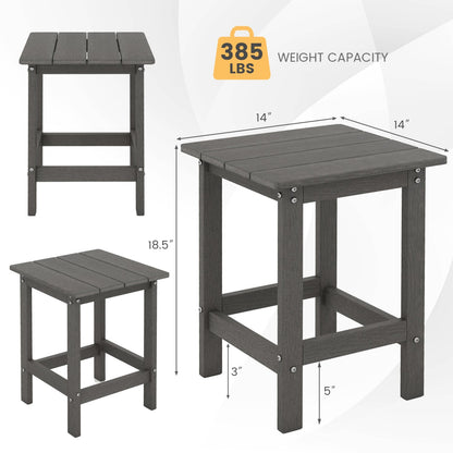Set of 2 14" Square Adirondack Side Table, Gray Patio Coffee Tables at Gallery Canada