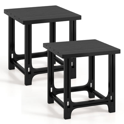 Set Of 2 18" Outdoor Adirondack Side Tables, Black Patio Coffee Tables at Gallery Canada
