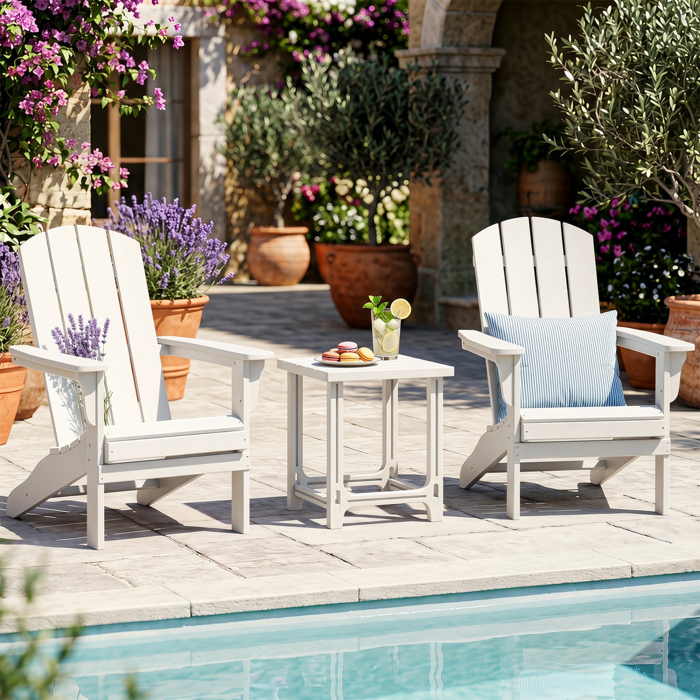 Ensemble de 2 tables latérales Adirondack d'extérieur de 18 pouces