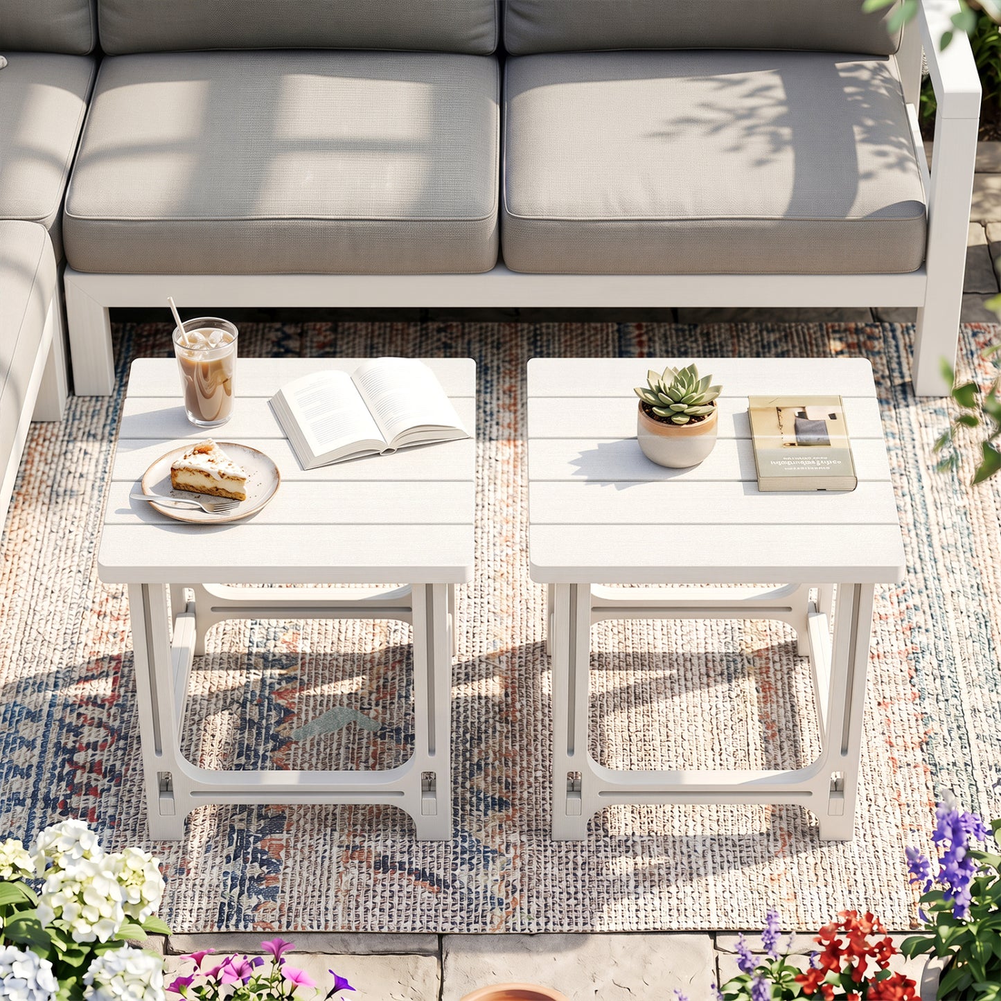 Ensemble de 2 tables latérales Adirondack d'extérieur de 18 pouces