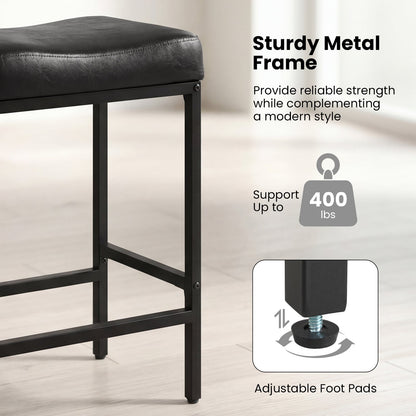 Set Of 2 25 Inch Counter Height Bar Chairs, Black Bar Stools at Gallery Canada