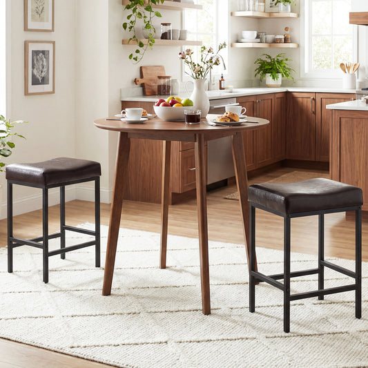 Set of 2 25" Counter Height Bar Chairs, Brown Bar Stools Brown at Gallery Canada