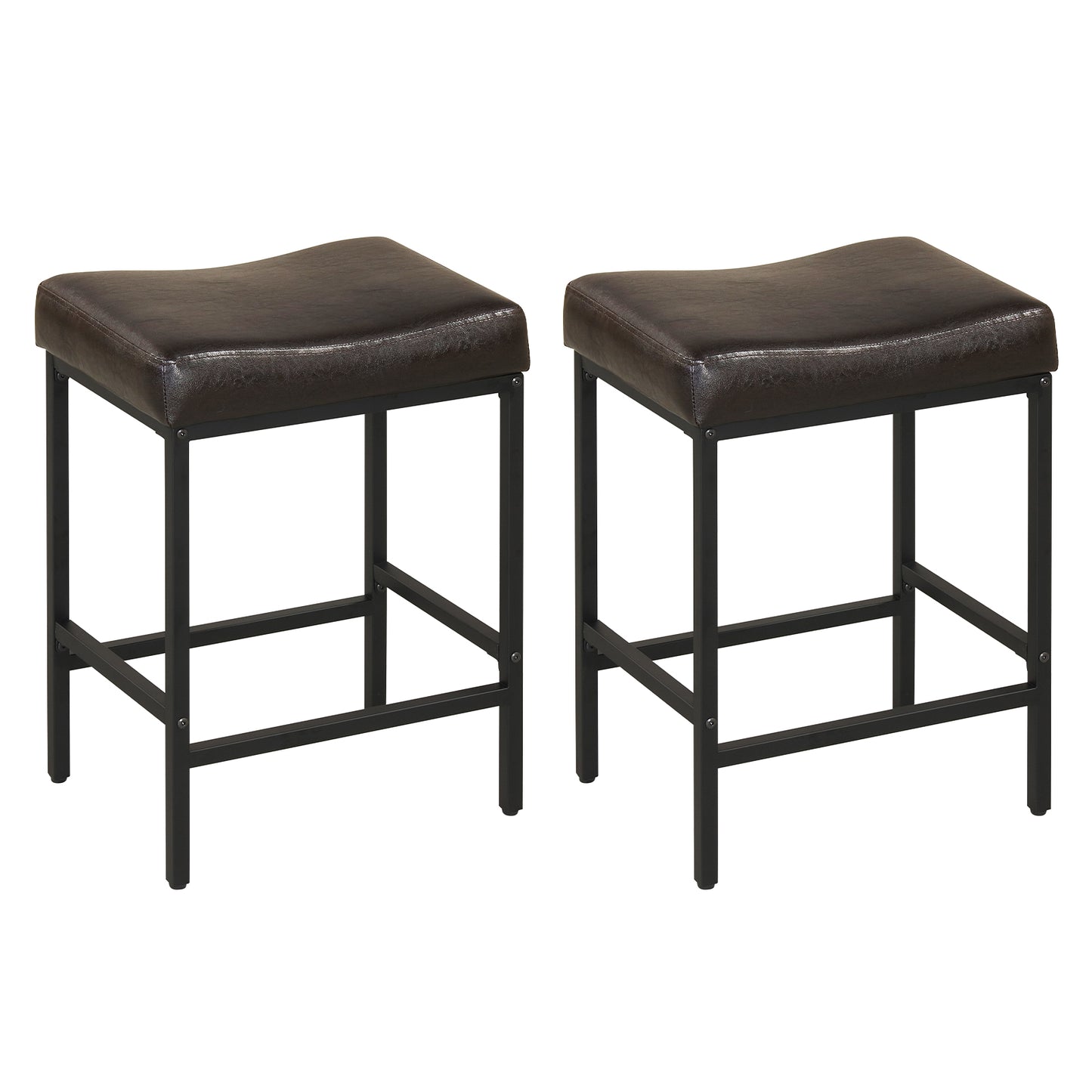 Set of 2 25" Counter Height Bar Chairs, Brown Bar Stools Brown at Gallery Canada
