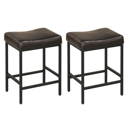 Set of 2 25" Counter Height Bar Chairs, Brown Bar Stools Brown at Gallery Canada