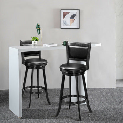 Set Of 2 29 Inch Swivel Bar Stools, Wood Dining Chairs, Black Bar Stools at Gallery Canada