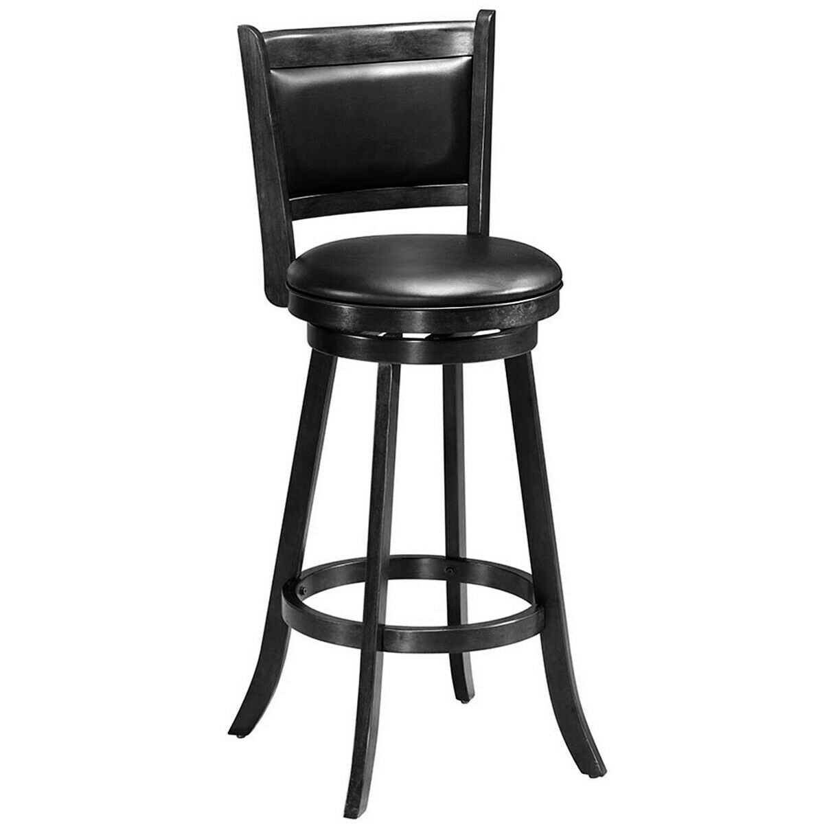 Set Of 2 29 Inch Swivel Bar Stools, Wood Dining Chairs, Black Bar Stools at Gallery Canada