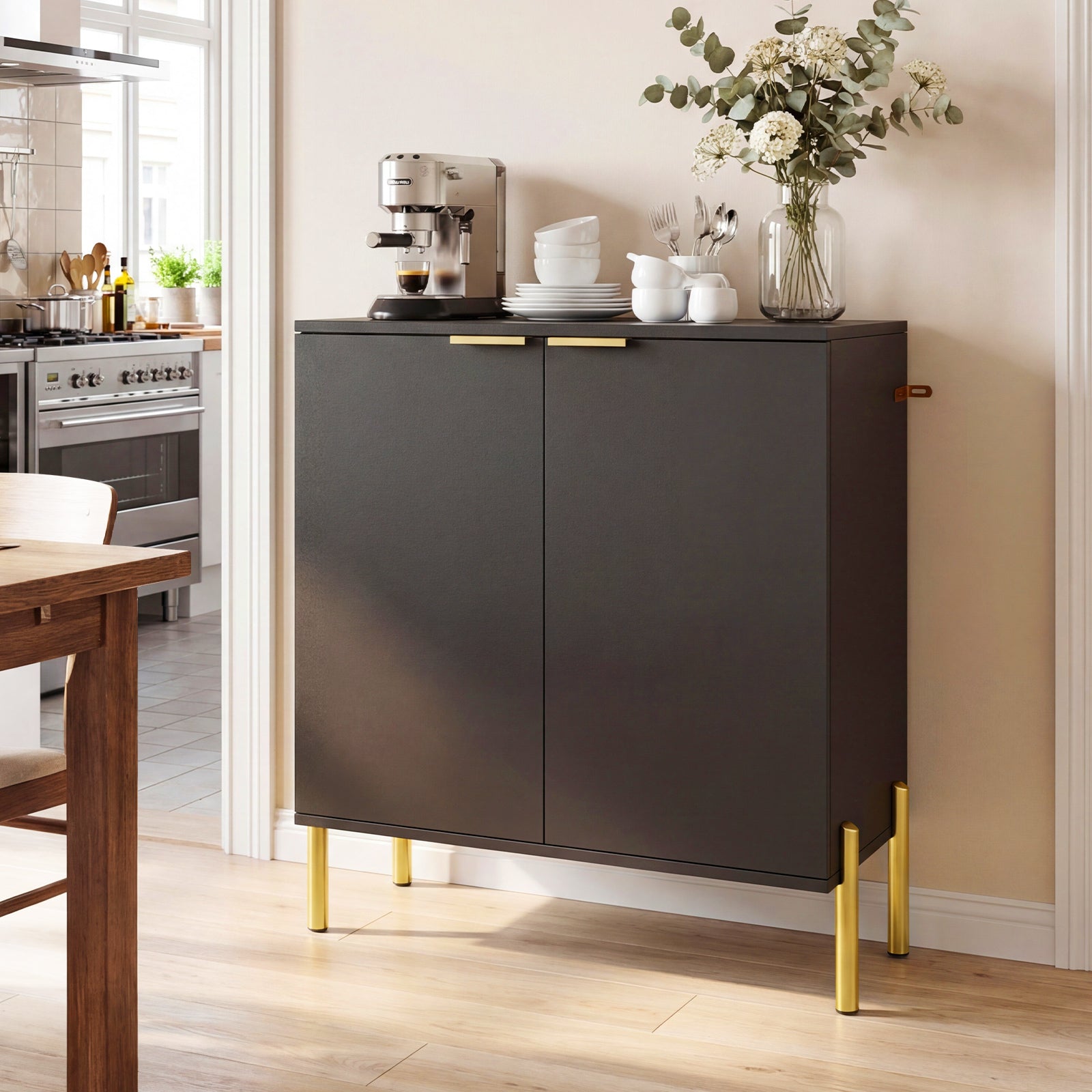 2-Door Buffet Cabinet Sideboard, Set of 2, Black Sideboards Cabinets & Buffets at Gallery Canada