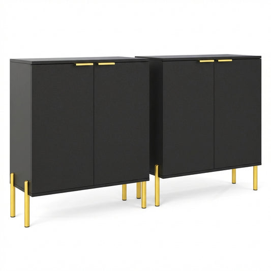 2-Door Buffet Cabinet Sideboard, Set of 2, Black Sideboards Cabinets & Buffets Black at Gallery Canada