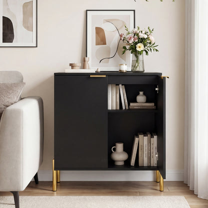 2-Door Buffet Cabinet Sideboard, Set of 2, Black Sideboards Cabinets & Buffets at Gallery Canada