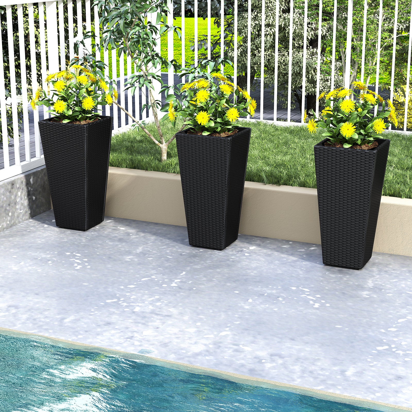 Set of 2 30 Inch Tall Flower Pot with Open-ended Base Raised Garden Beds at Gallery Canada