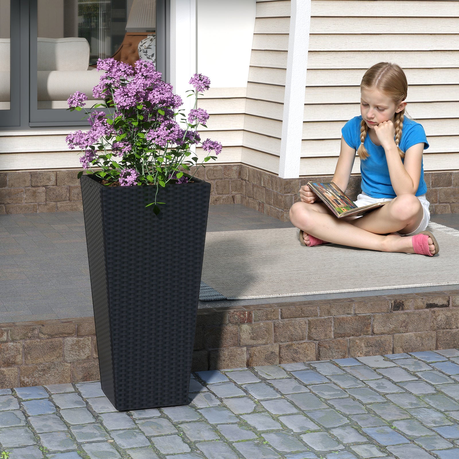 Set of 2 30 Inch Tall Flower Pot with Open-ended Base Raised Garden Beds at Gallery Canada