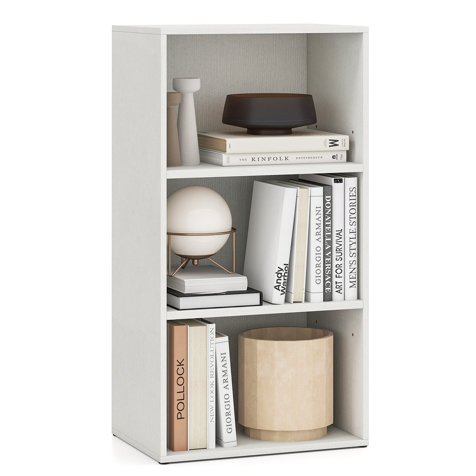Set of 2 3-Tier Cube Bookcase with Adjustable Shelves for Home Office, White Bookcases White at Gallery Canada