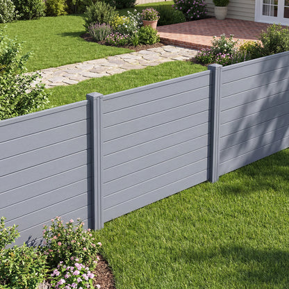 48 x 38 Inch Air Conditioner Fence, 2 Panels, Metal Ground Stakes, Gray Decorative Fencing & Flooring at Gallery Canada